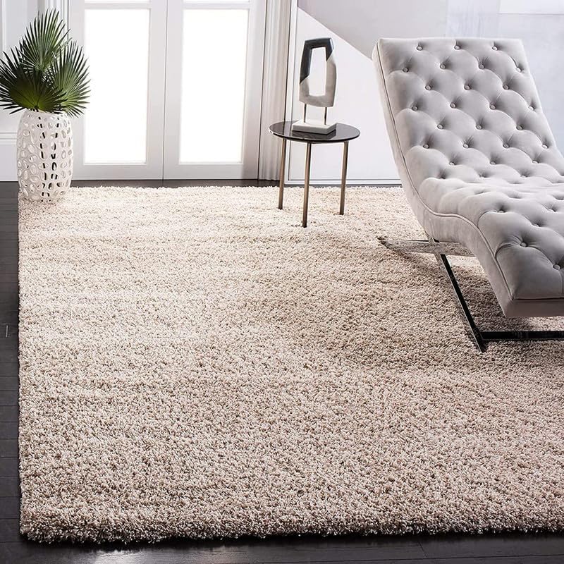Image of Carpet for Living Room 5X7 FEET Modern Soft Shaggy Carpet Thick, Fluffy & 2 inch Pile Shag Rug for Your Kids Room, Bedroom & Livingroom (Light Beige)
