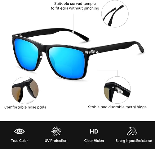 Miniatura 4 de EYEGUARD Paquete de 2 lentes de sol bifocales de lectura para hombres, protección UV400, para exteriores, diseño clásico, lectores de sol