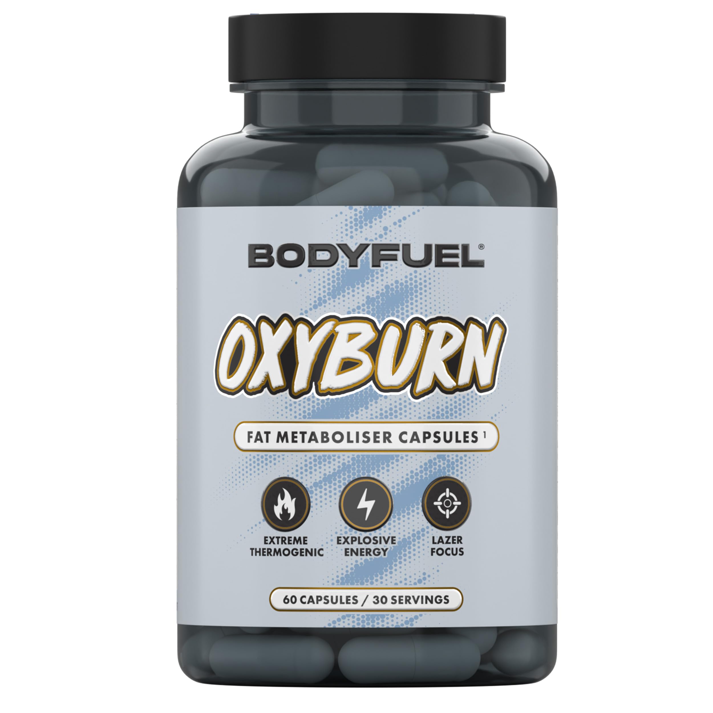 Applied Nutrition BodyFuel OxyBurn Thermogenic Capsule - High Caffeine Fat Metaboliser with Green Tea L-Carnitine & Chromium, Energy Focus & Metabolism Support (60 Capsules – 30 Servings)