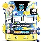 G Fuel aDrive Energy Drink Powder, Pre Workout Caffeine Mix for Gaming, Sugar Free Focus Amino, Vitamin + Antioxidants, 9.9oz (Blueberry & Lemonade, 40 Servings)