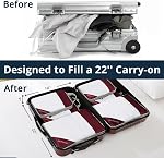 NICOSHOW 6 Set Compression Packing Cubes, Compressible Travel Packing Cubes Travel Essentials, Luggage Organizers for Carry-on Suitcase, Wine