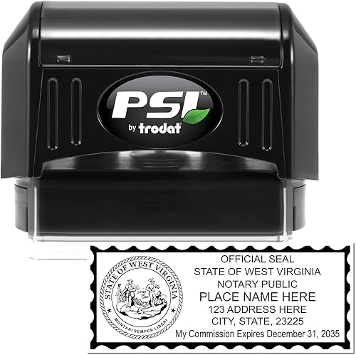 Miniatura 2 de Sello público de notario de Virginia Occidental preentintado, hasta 15 K impresiones, sello notarial WV, estampado de prensa e impresión,