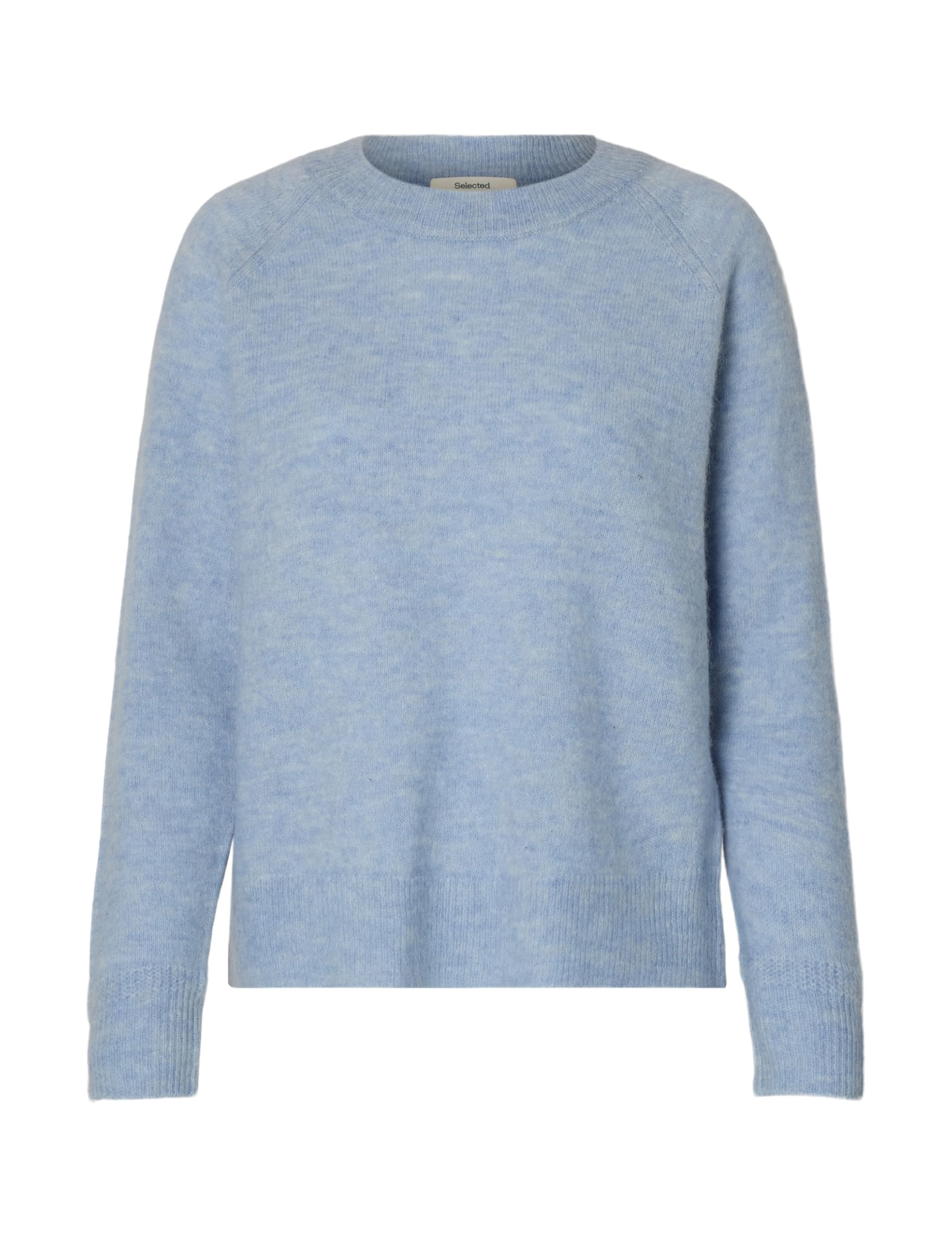 SELECTED FEMME Womens Slflulu Ls O-Neck B Noos Knitted Sweater, Cashmere Blue, M UK