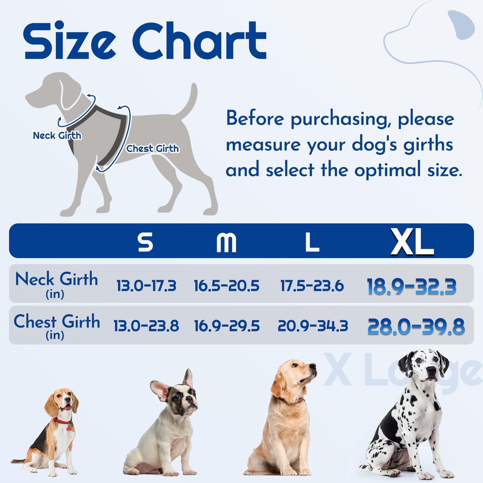 Eagloo Harnais pour chiens de grande taille, harnais réglable anti-traction pour chien avec 3 boucles, harnais rembourré doux, facile à promener avec poignée, gilet réfléchissant anti-étranglement