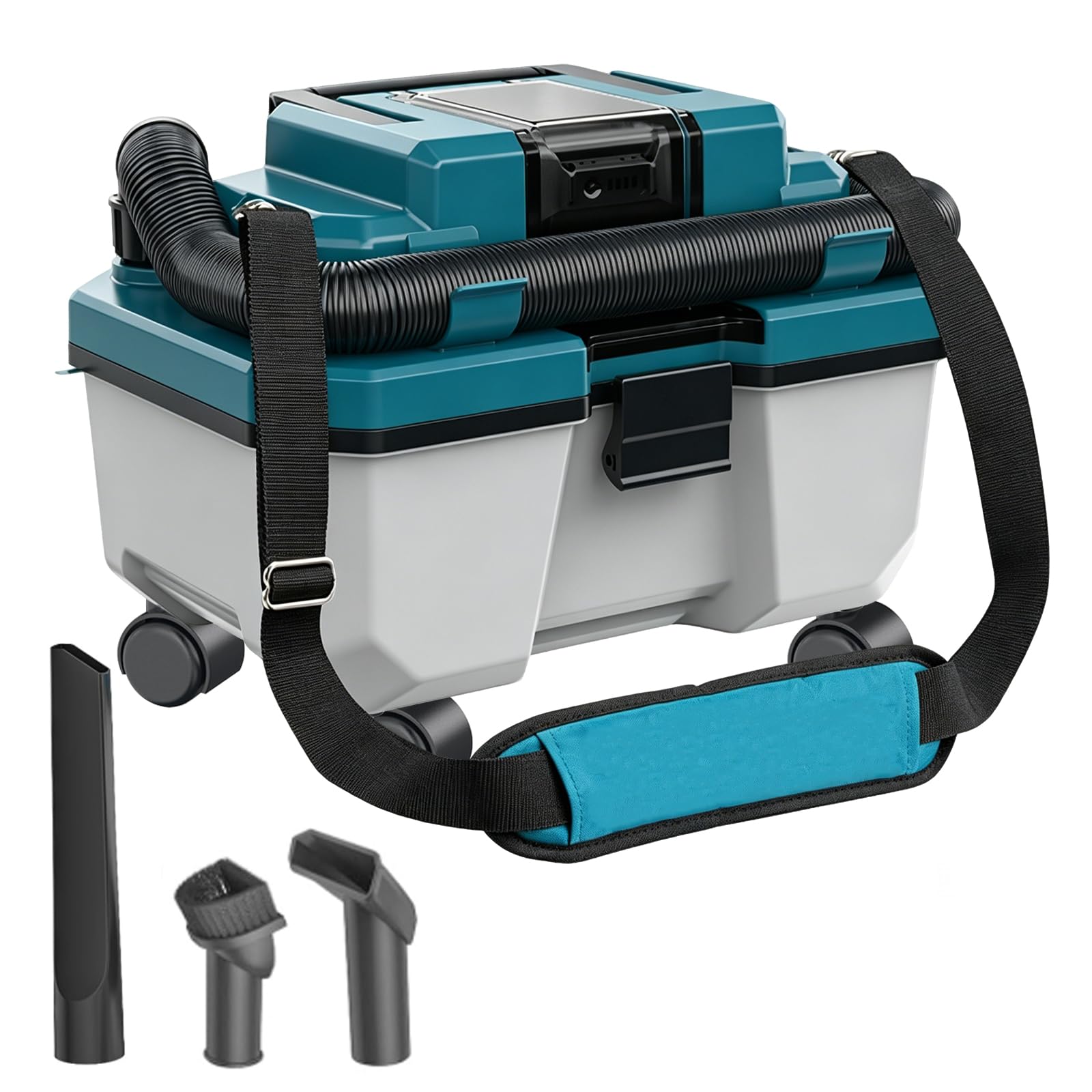 Aspiradora de Sólidos y Líquidos Compatible con Batería Makita 18V, con Filtro HEPA, Depósito de 10L, 18KPa Potencia, Aspiradora de Taller Portátil para Hogar, Garaje y Coche (Sin Batería)