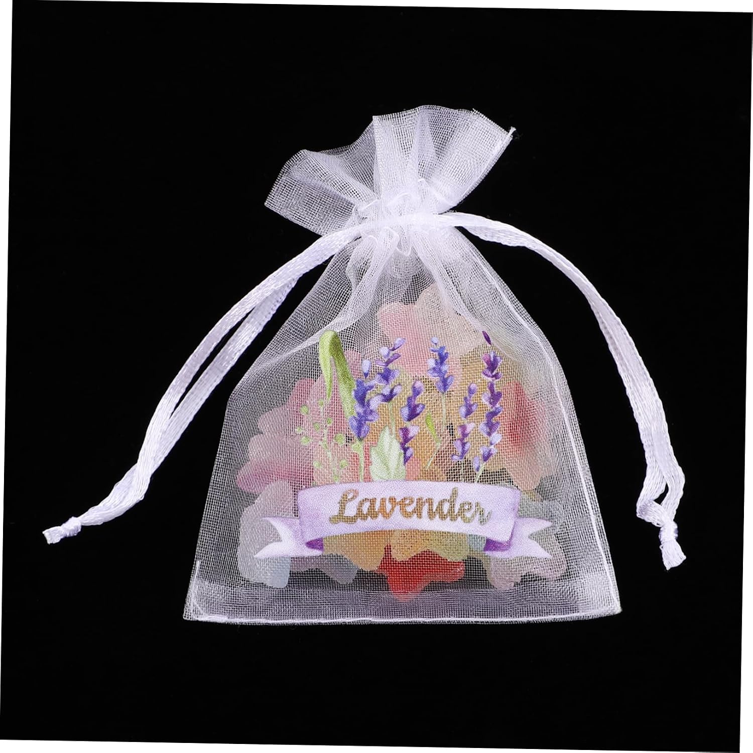20pcs Fine Material Drawstring Closure Sachet Bags Empty Mesh Pouches for Lavender