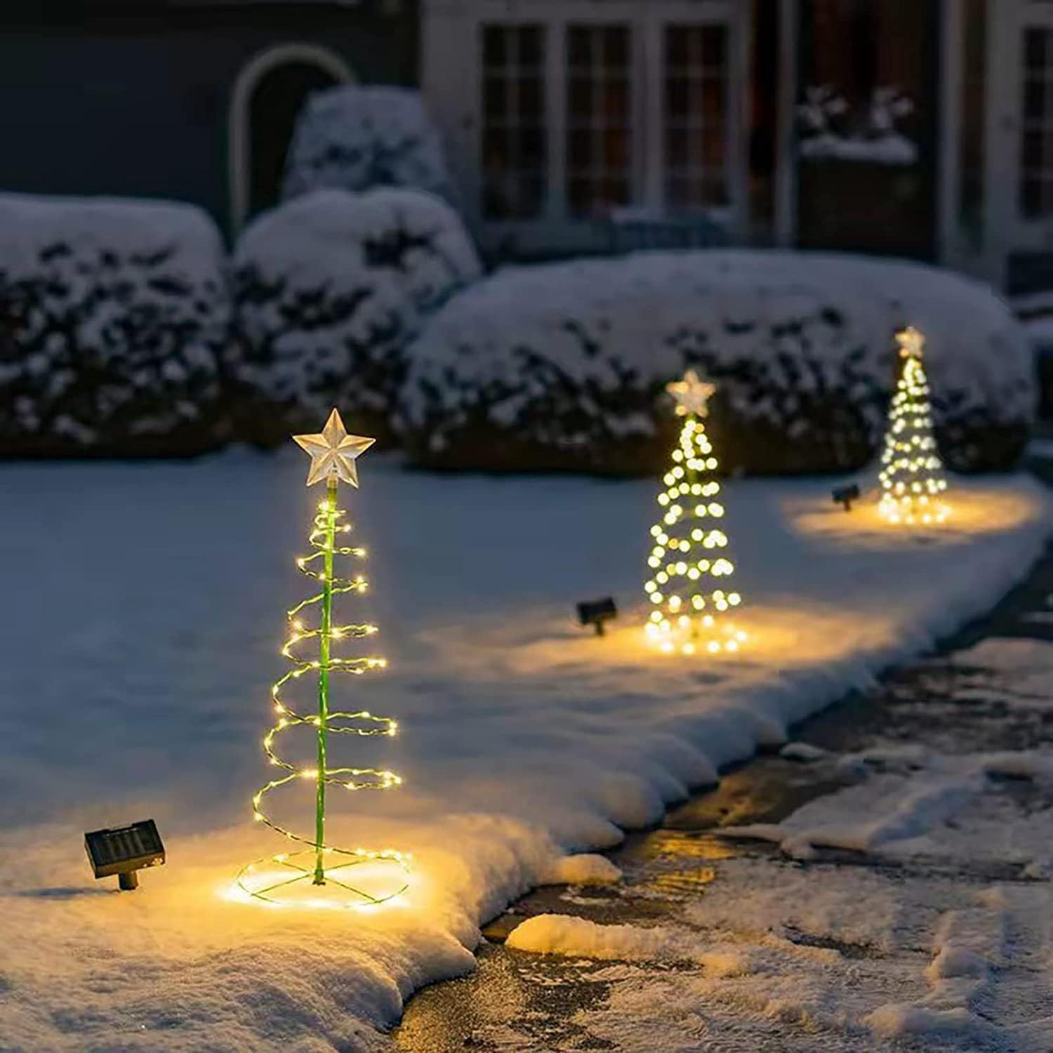 SENSHUNUO Solar Christmas Tree Lights, Outdoor Garden Waterproof Ambient String Lights for Holiday Decoration
