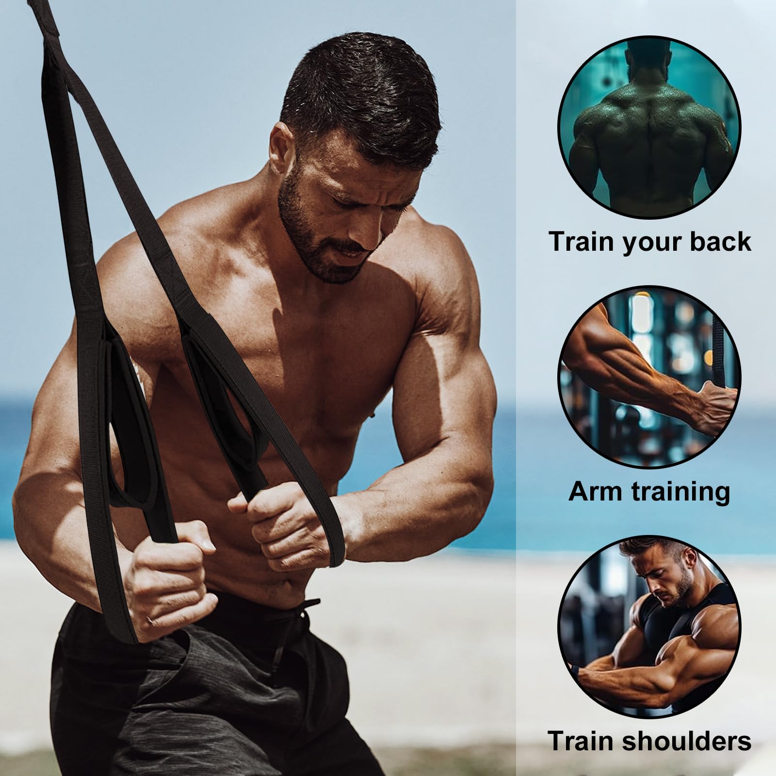 Vulken Palestra,Attrezzi Palestra Casa Cavo di Trazione Cavo per Tricipiti Lungo Due Misure in Una Cavo per Pull-Down dei Tricipiti Per Push-Down, Crunch, Facepull Da Utilizzare a Casa o in Palestra