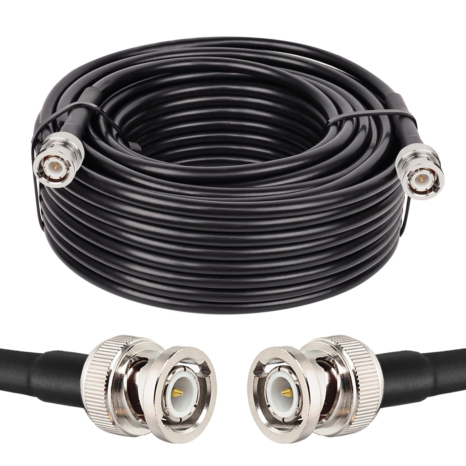 MOOKEERF RG8X BNC Male to BNC Male Coaxial Cable 60FT 50 ohm Ultra Low Loss for Antenna, RF Radio, Modem, Oscilloscope, Spectrum, Analyzer, Signal