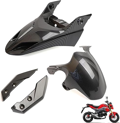 Mokuo Kit de guardabarros delantero de fibra de carbono para motocicleta Honda Grom MSX125 2017-2020