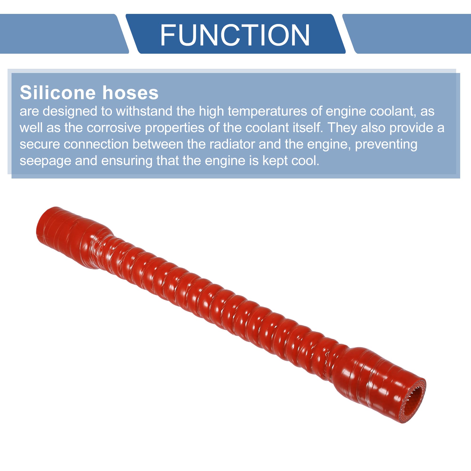 Tuyau Silicone Fileté Voiture 18mm Diamètre Intérieur - 300mm Longueur Bleu Ou Rouge