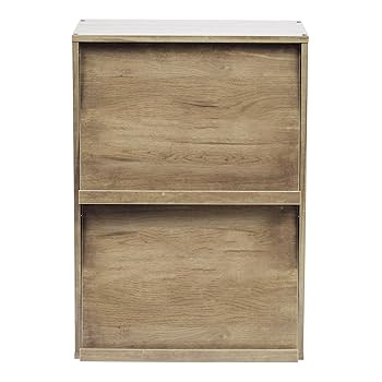 Meuble De Rangement Iris Ohyama CX-2 - Bois, 2 Niveaux, Modulaire - Marron - Pour Salon/bureau