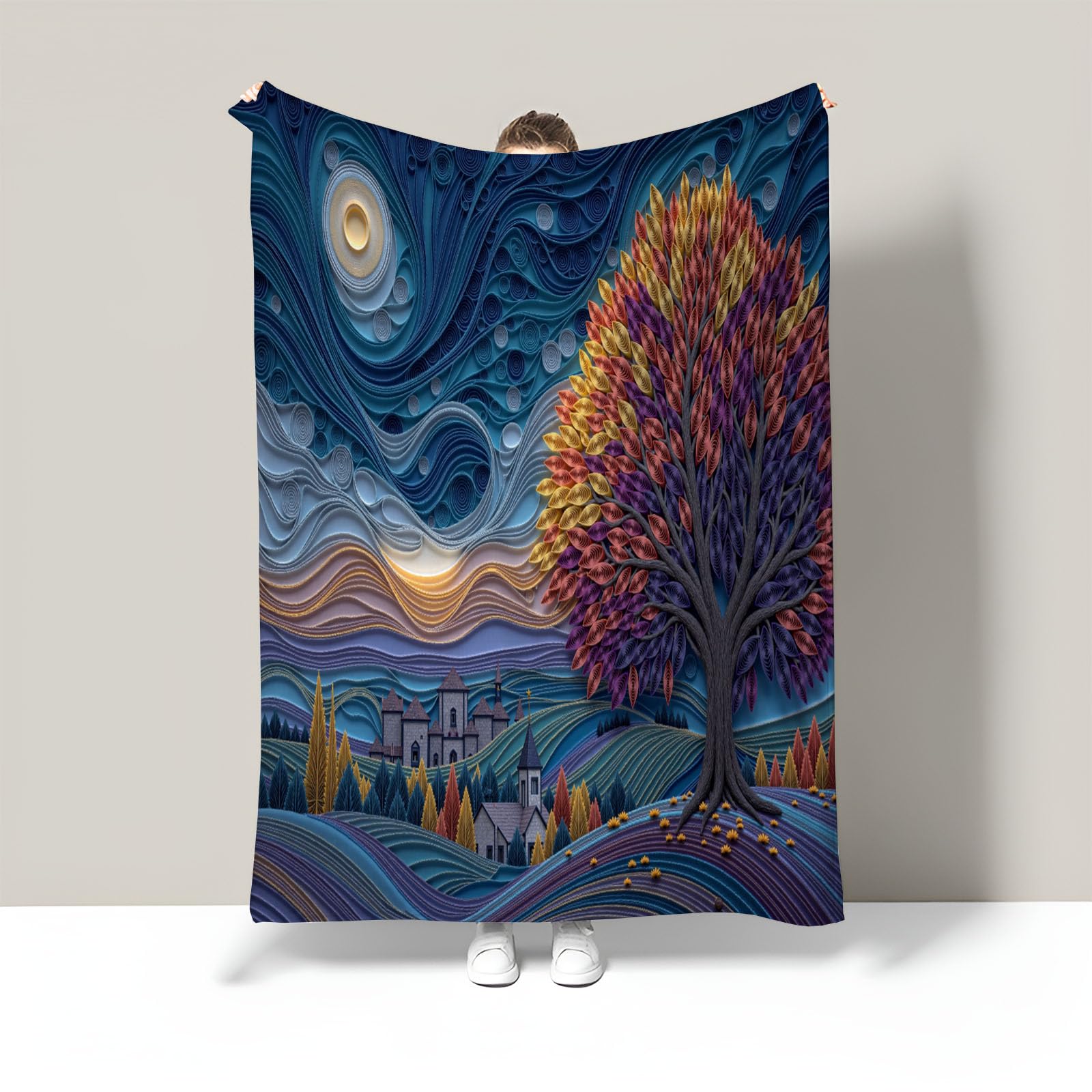 Couverture en flanelle peinture à l'huile douce pour un nid douillet