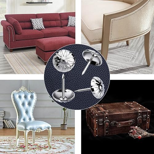 Miniatura 4 de Tachuelas de tapicería para muebles, clavos de tapicería vintage de 34 pulgadas, 100 tachuelas de muebles resistentes para tapicería, clavos de