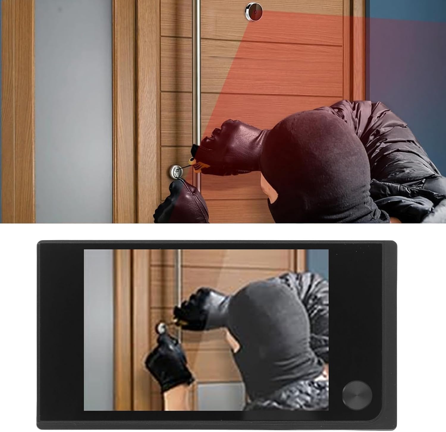 ViaGasaFamido Digital Door Viewer 1MP 120° Wide Angle, 3.5in LCD Color Screen, Easy Setup for Home Security with ABS Material, ViaGasaFamidogp9y6xvqo8