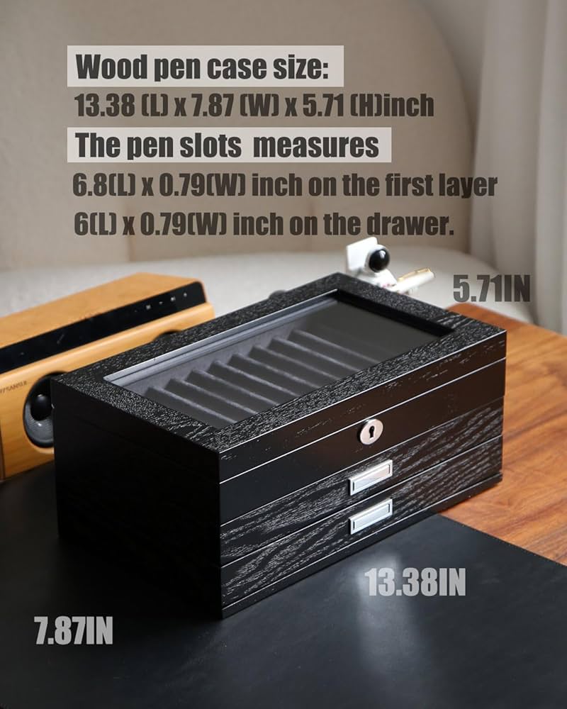 Amazon.co.jp: Besforu 木製ペンディスプレイケース 36スロット