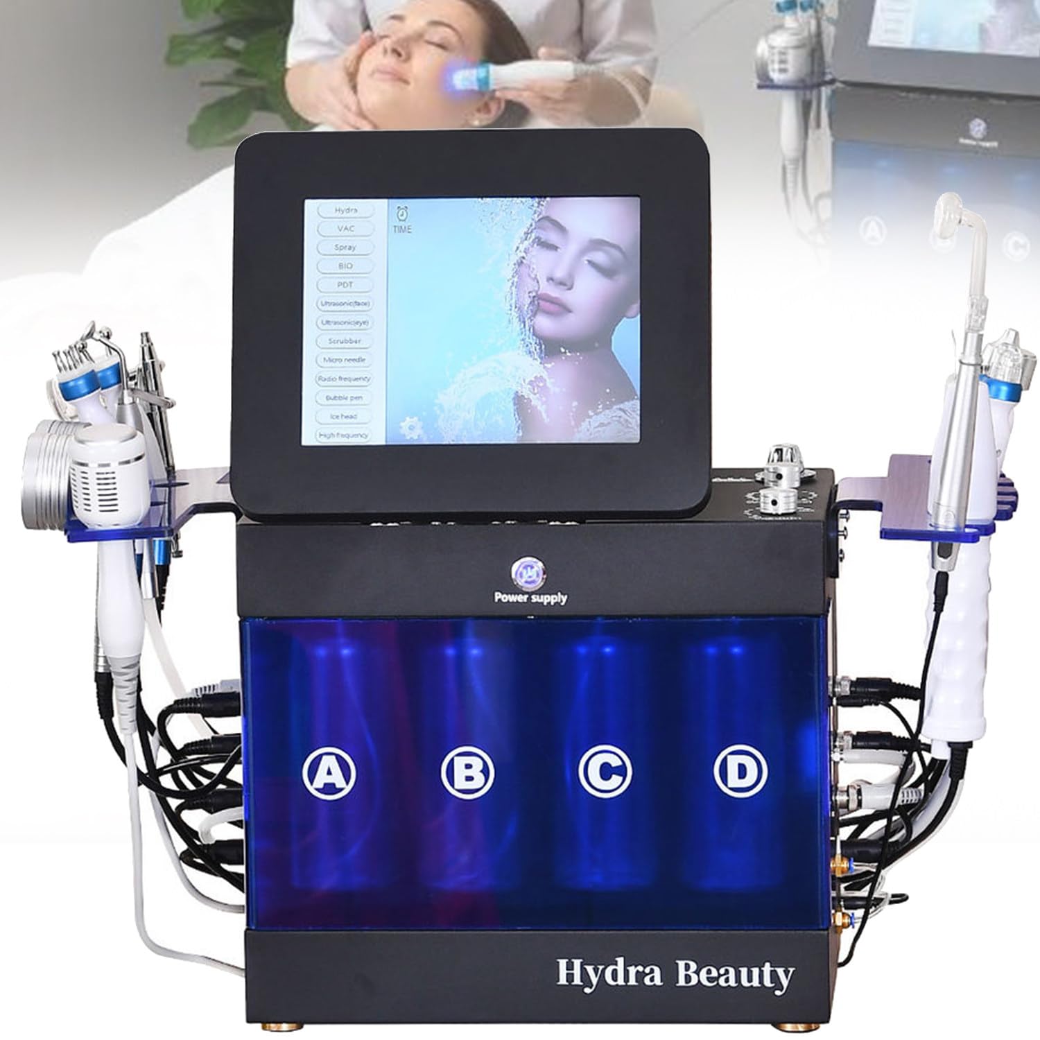 Hydro Oxygen Beauty System 14 in 1 | Macchina Pulizia Professionale | Ringiovanimento & Cura Profonda | Hydra Peeling, Ossigenoterapia, Dermabrasione | per Uso Domestico, Saloni e Spa