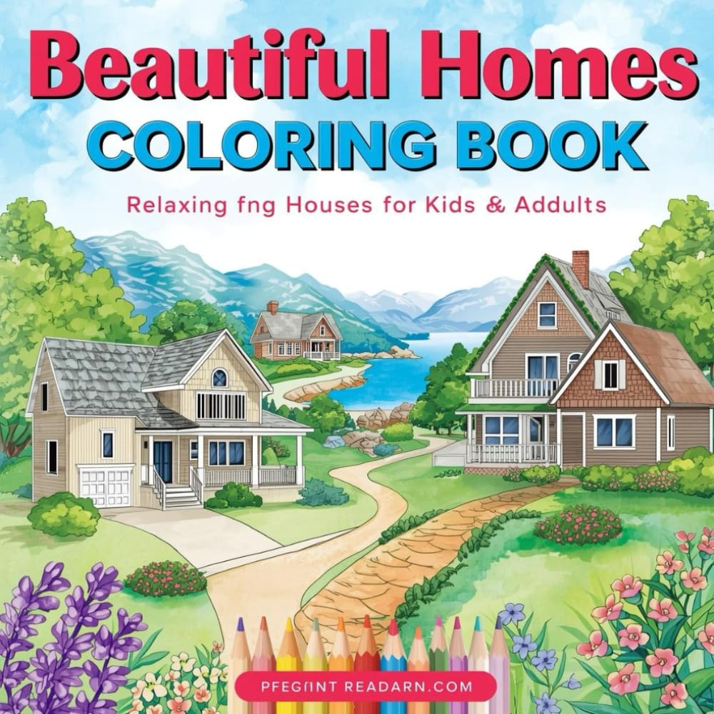 Beautiful Homes Coloring Book: Relaxing Houses to Color for Kids & Adults