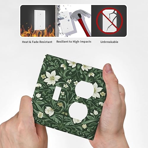 Vista 694 de Cubiertas decorativas de salida de estrella de mar playera, tablero de madera azul de concha de mar de 1 banda, decoración individual GFCI, placa