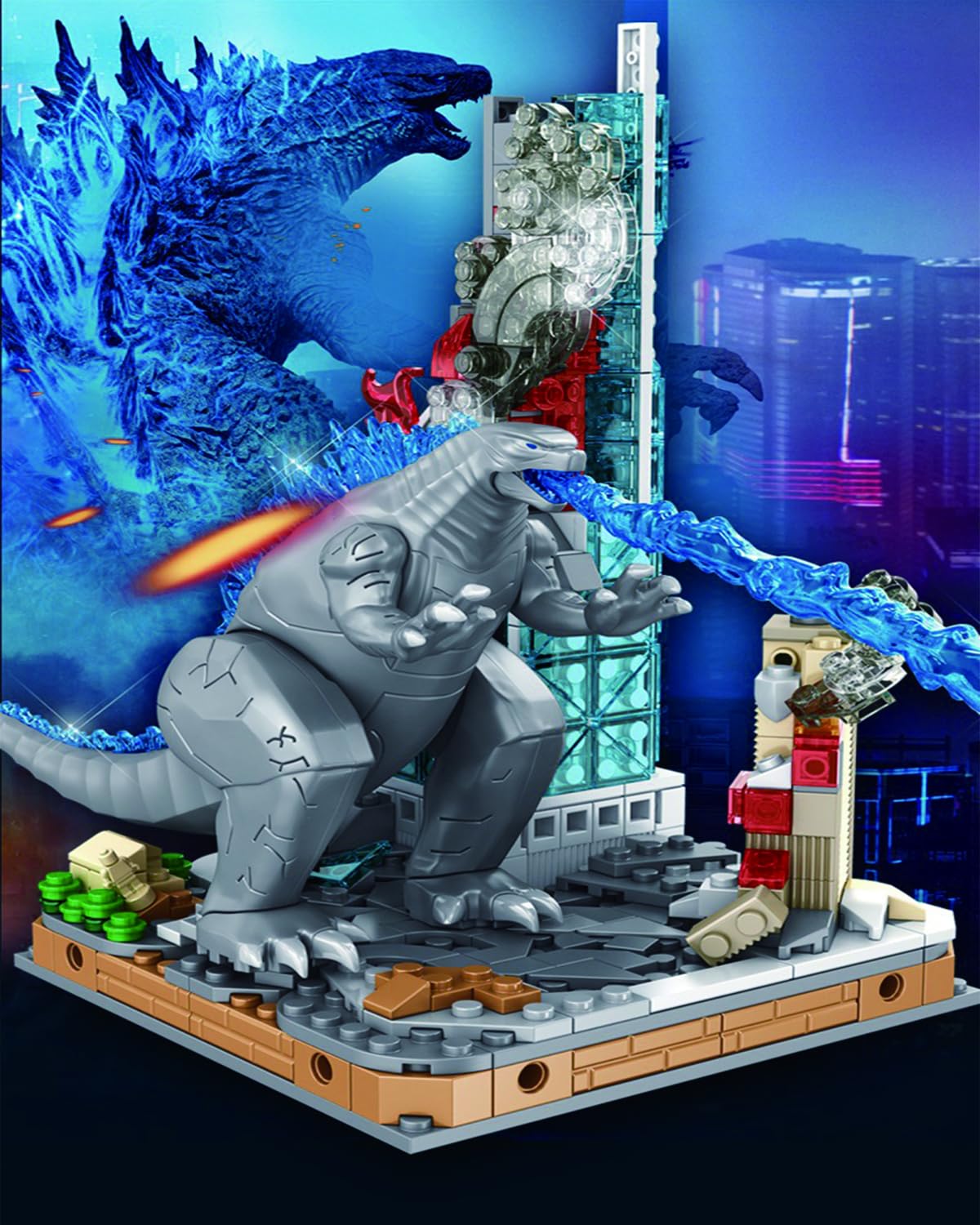 LITTCO King Action Figure Scar King Godzill Heat Ray Machine Dinosaur, Gifts for Adults and Kids The Big GZ Building Set Building Block - 493PCS