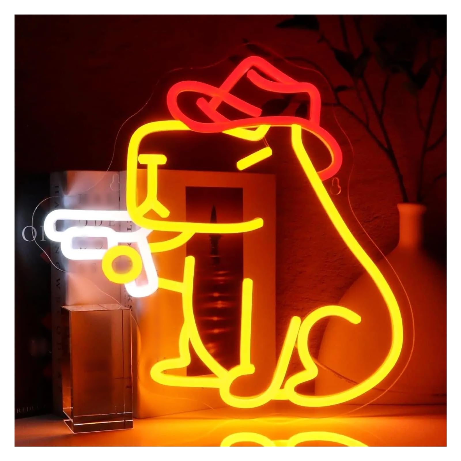 LEMST Signs Lamp Cowboy Capybara Neon Sign Animal Light for Home Living Room Party Game Zone Bar Garage Club Pub Decor 33cmх32.5cm