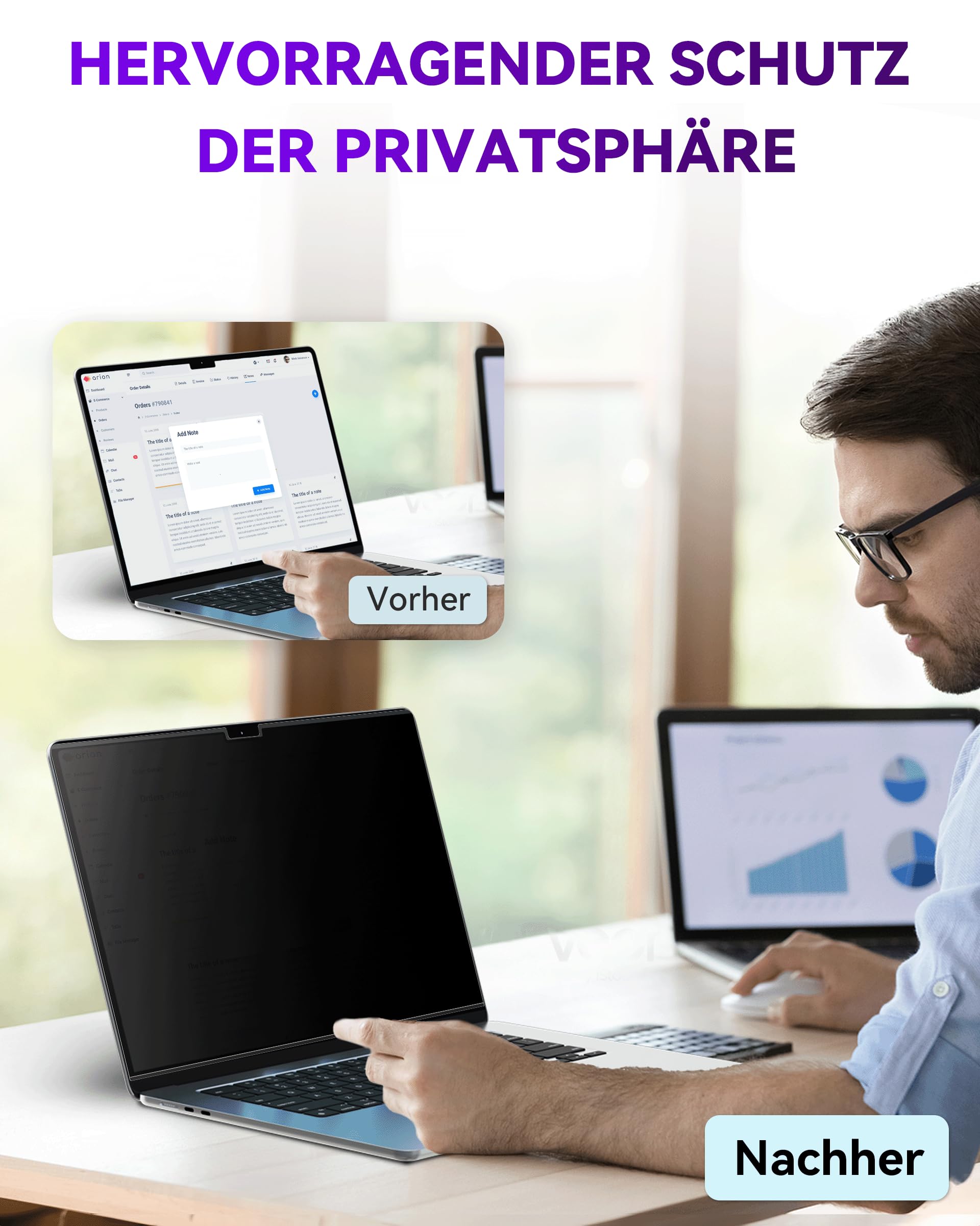 Filtro privacy magnetico per Apple MacBook Air 15 pollici (2023 – 2025, M2/M3/M4 A2941 A3114), pellicola di protezione per la privacy e la privacy del computer portatile