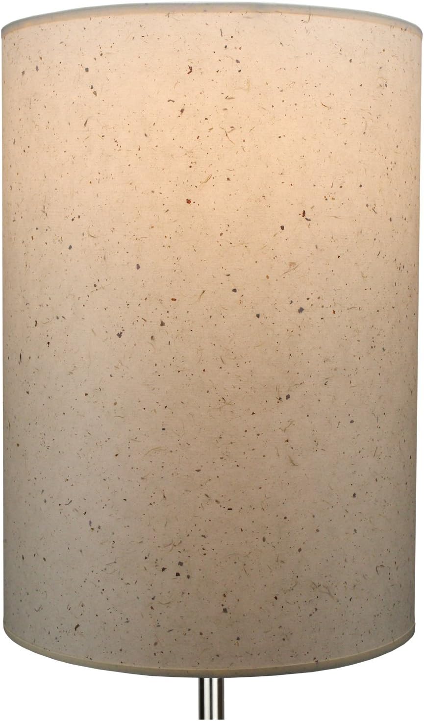 FenchelShades.com 12" Diameter x 17" Height Drum Lampshade Retro Rustic Vintage Hardback USA Made (Paper Natural Speckled)