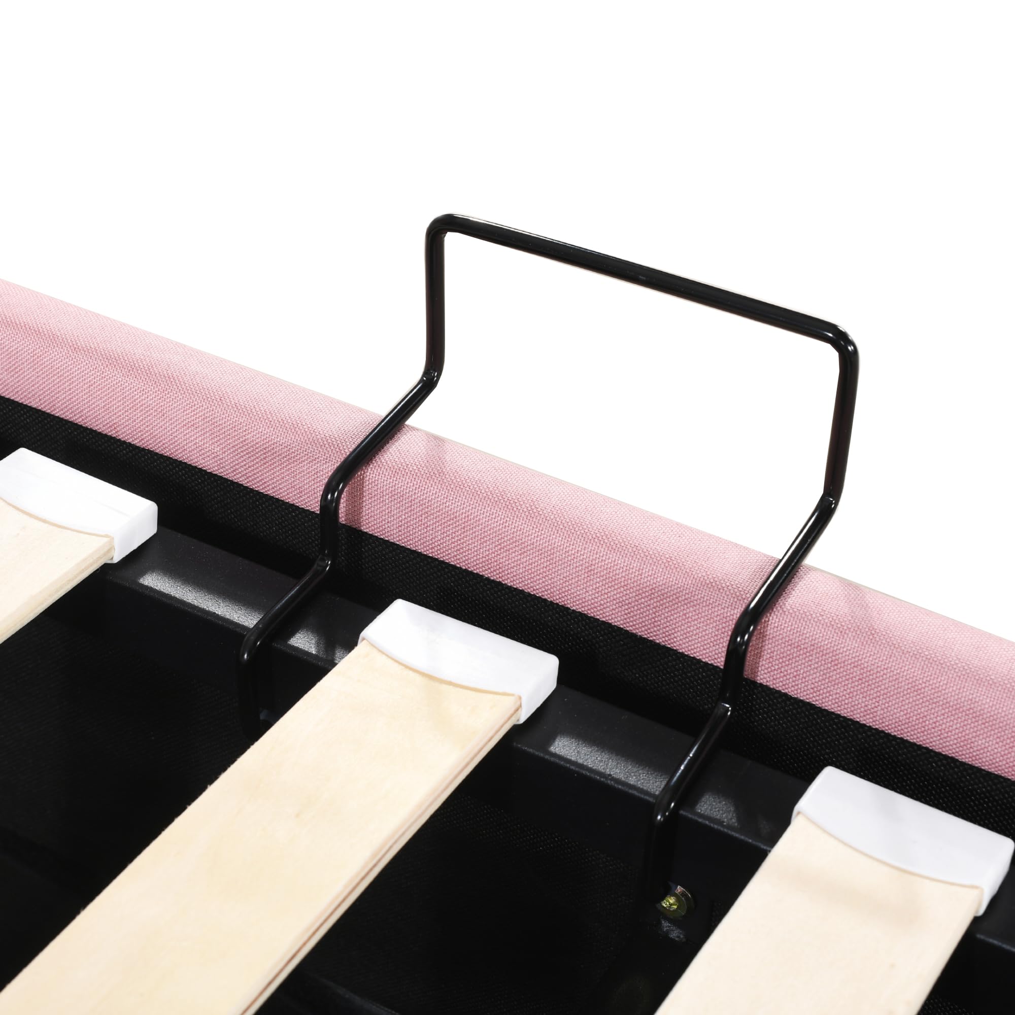 Lexiou Lettino imbottito per bambini, 90 x 200 cm, letto idraulico in lino, delicato sulla pelle, colore: rosa, LDU00061-CL