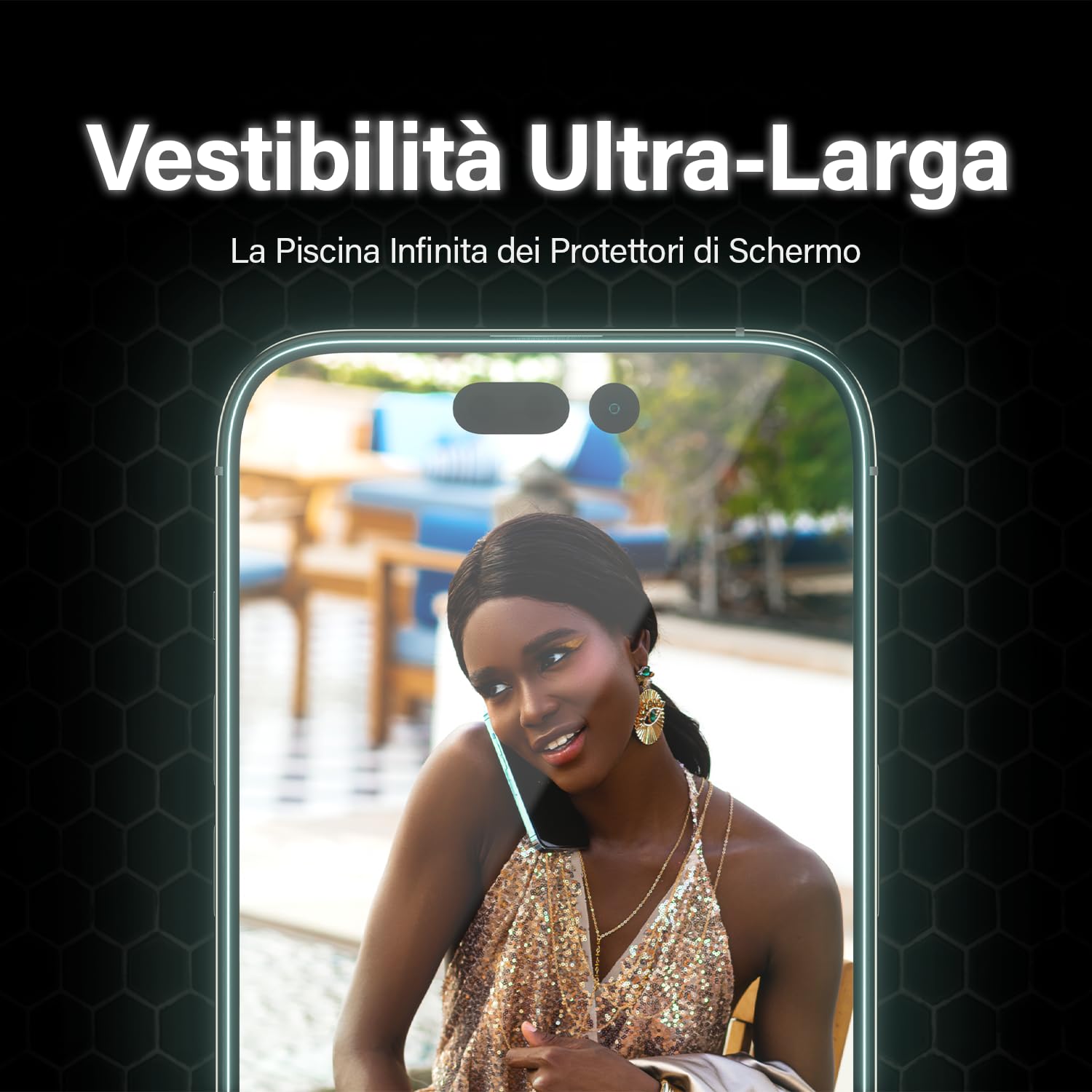 PanzerGlass™ ClearGlass Screen Protector per iPhone 14 Pro Max - Pellicola protettiva in vetro con protezione completa dello schermo e rivestimento anti-impronta - con guida al posizionamento