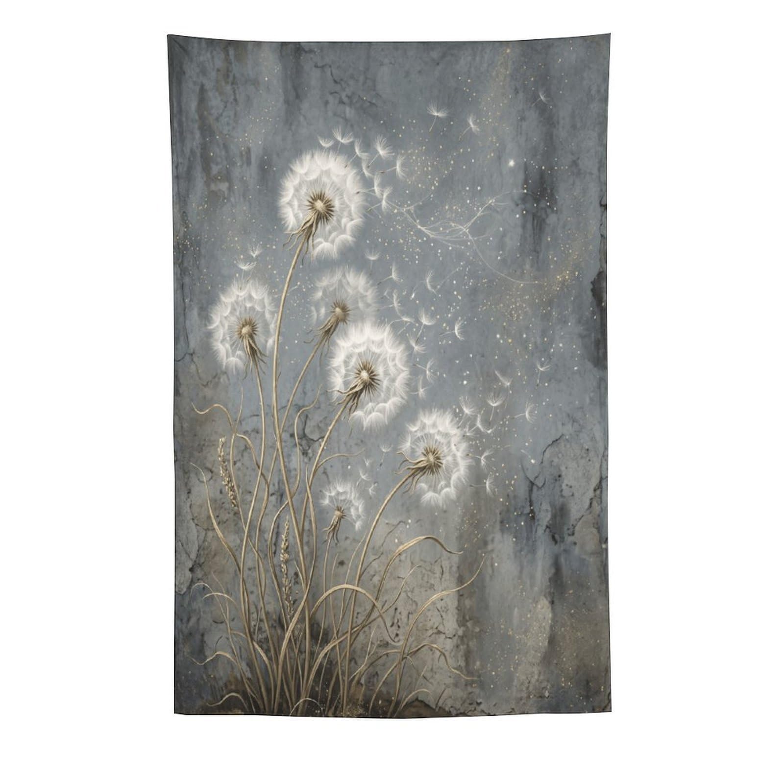 H3B8U2Y5 Dandelion Seed Field Wall Tapestry, Soft Blue Texture