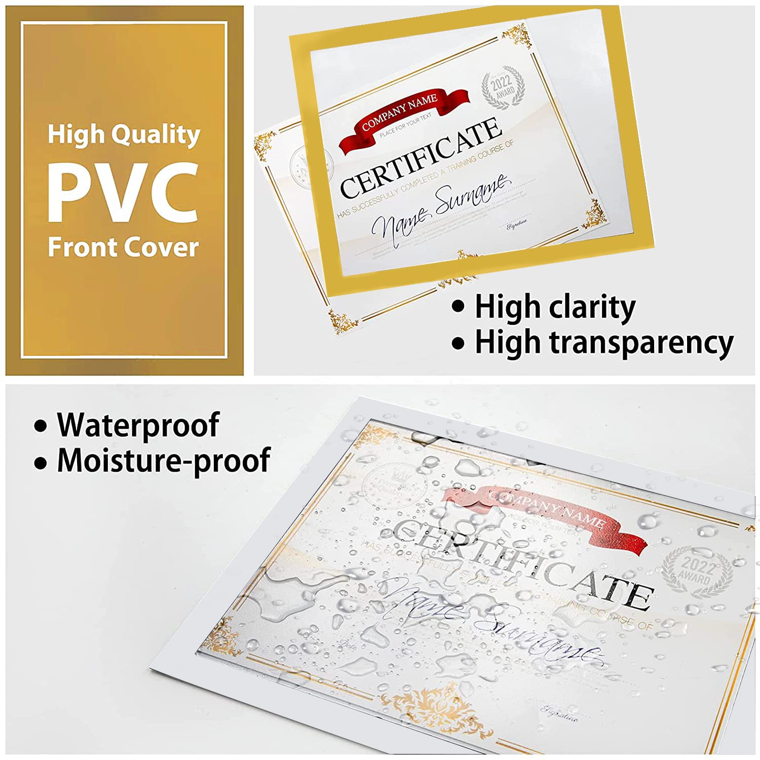 3-Pack Magnetic Sign Holders 8.5x11 - Wall Mount Self-Adhesive Display Frames With PVC - View #5