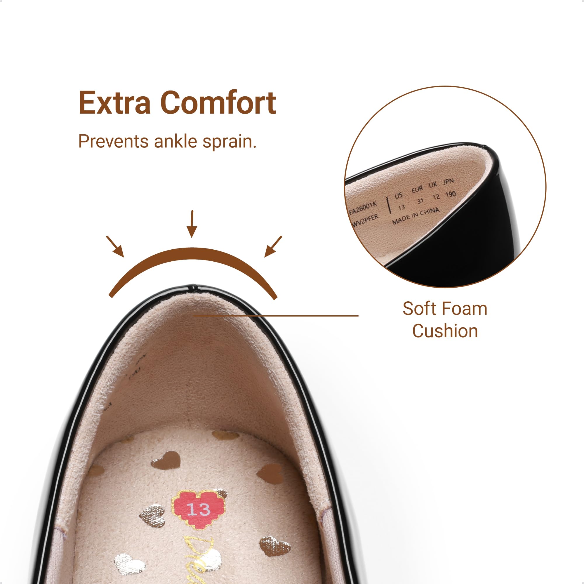 DREAM PAIRS Mädchen Ballerinas für Kleinkinder Prinzessin Schuhe Kinder Kommunionschuhe Mary Jane für Hochzeiten, Blumenmädchen und Partys