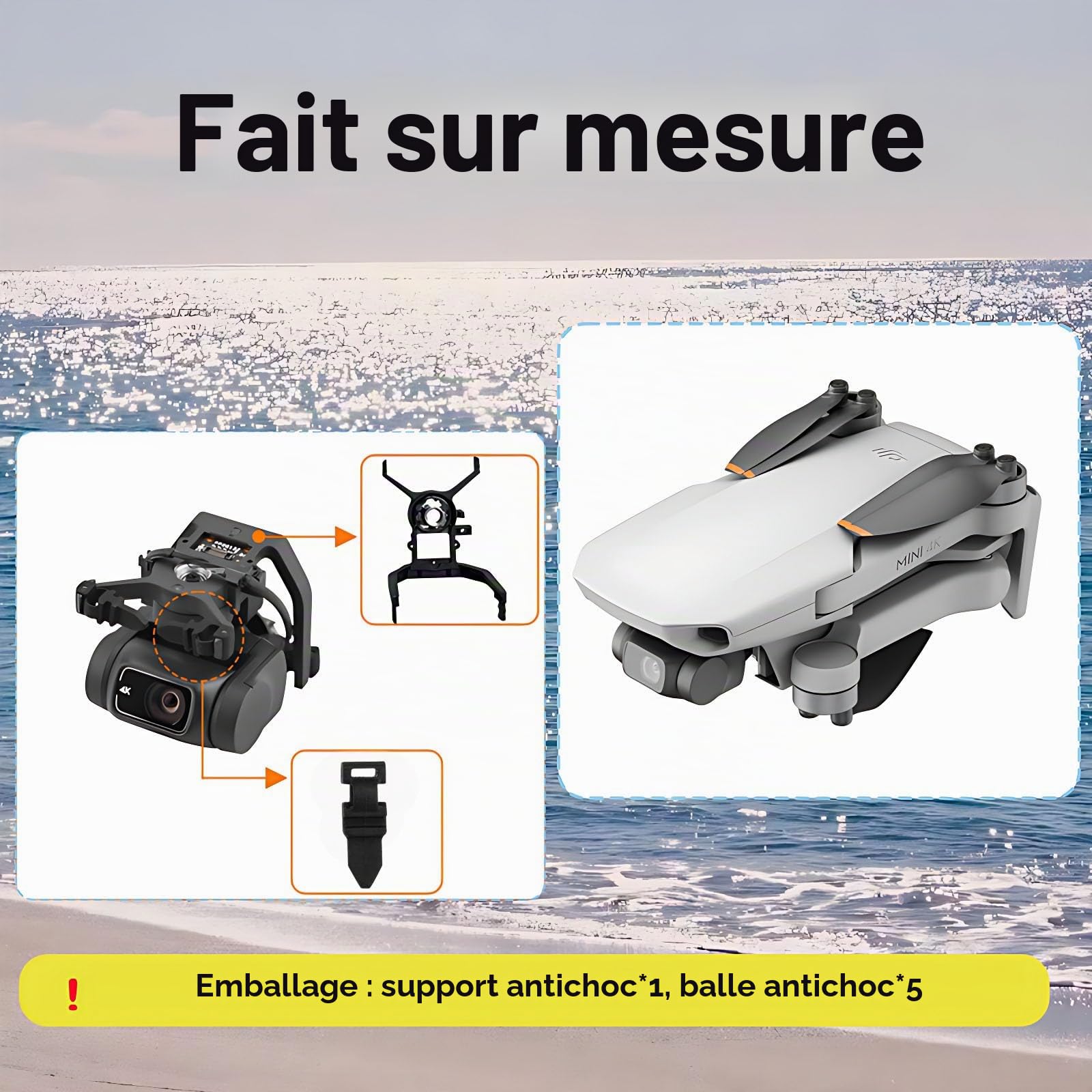 Remplacement pour DJI Mini 2 Support Amortisseur Cardan en Caoutchouc pour DJI Mavic Mini 4K/SE/2 Supports Accessoires Drone