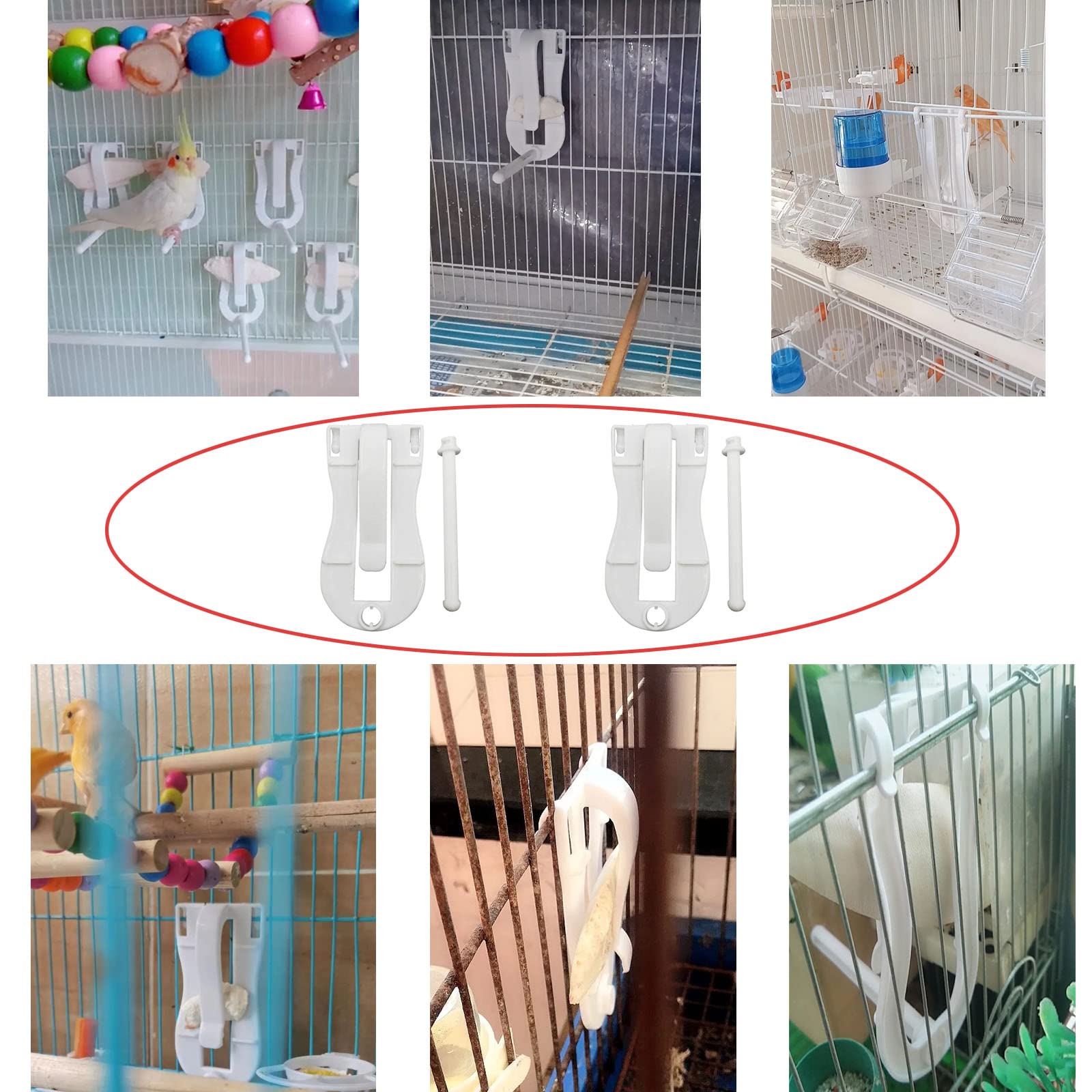NentMent 2 Pack Cuttlebone Holder for Birds Cage with Perches Stand Cuttlefish Cuddle Bones Feeder Clip for Parakeet Cockatiel Budgie Sharp Beaks - image 5