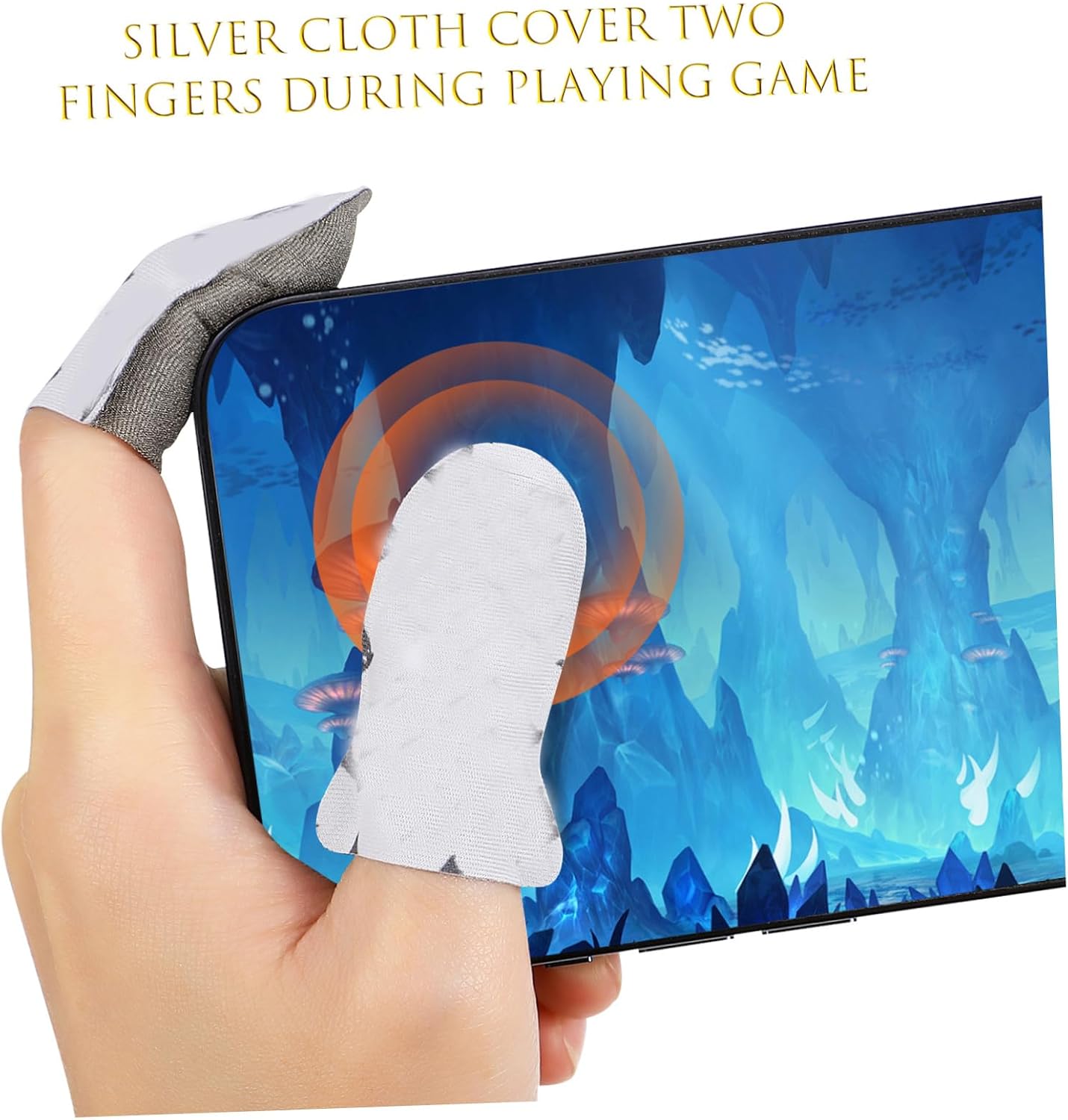 TEHAUX 1 Set Mobile Game Triggers with Gloves Sensitive Controllers for Enhanced Gaming Compatible with Smartphones Ergonomic Design for Sessions Includes Charging Cable