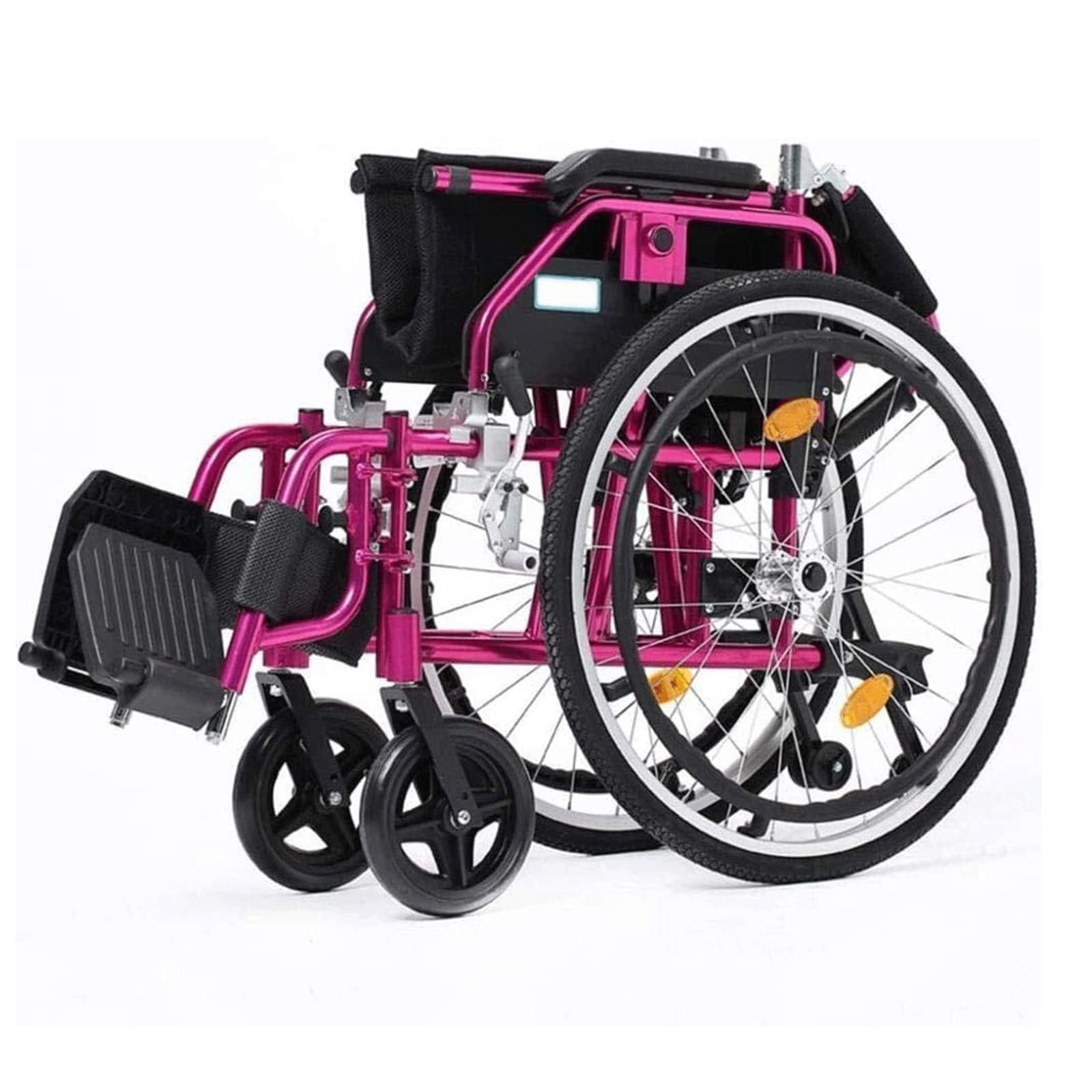 Silla de Ruedas Plegable Ultraligera para Adultos Silla de Ruedas Manual Ligera Autopropulsable/Red