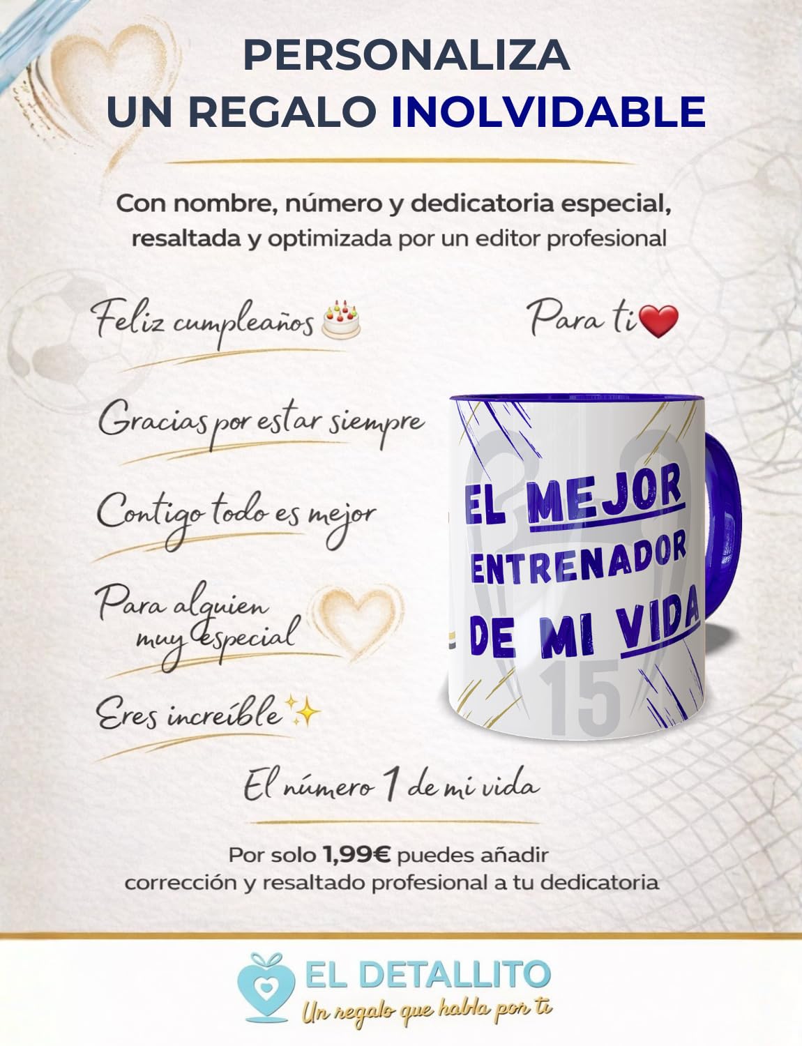 Taza Madrid Personalizada Fútbol Nombre Número Y Dedicatoria , Regalo Para Profesores Dia Del Padre Original Amigo Invisible Cumpleaños Para Aficionados De Equipos Apta Microondas Té Café Desayuno