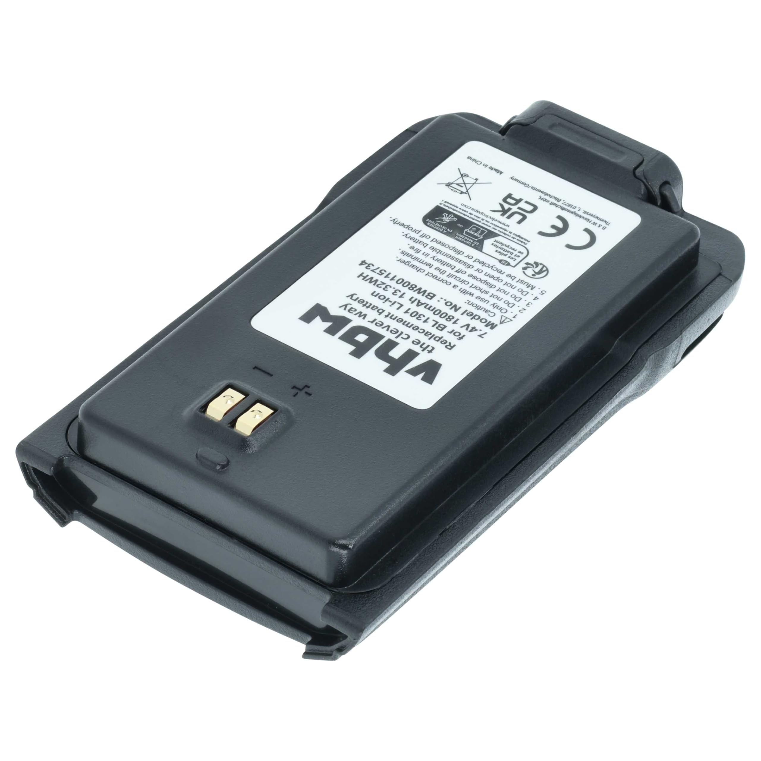 vhbw 2x zamiana baterii Hyt/Hytera BL2407, BL1301, BL1719 do radio (1800mAh, 7,4V, Li-Ion)