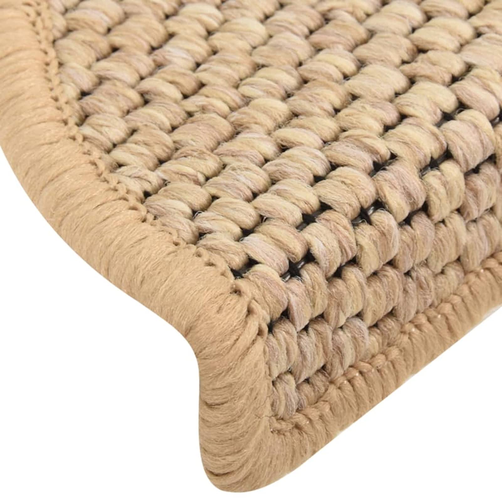 ShGaxin Treppenmatten Selbstklebend Sisal 15 STK Stufenmatten, Treppenteppich, Antirutschmatten Für Treppen, 56x20 cm Hellbeige