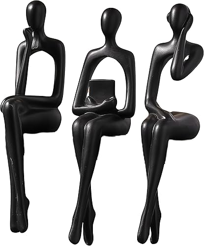 Miniatura 12 de XINXUAN Decoraciones de Halloween, estatua de calavera para decoración del hogar, decoración moderna de estantería y escritorio, juego de 3 piezas