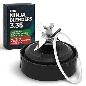 Ninja Blender Blade Replacement 6 Fin Male – Ninja Single Serve Blender Blade, 3.35” Stainless Steel for Smooth Blending, Compatible with BL770W/770BRN/740/770A/780C, 30/BL770/780/773CO/771/772 & more