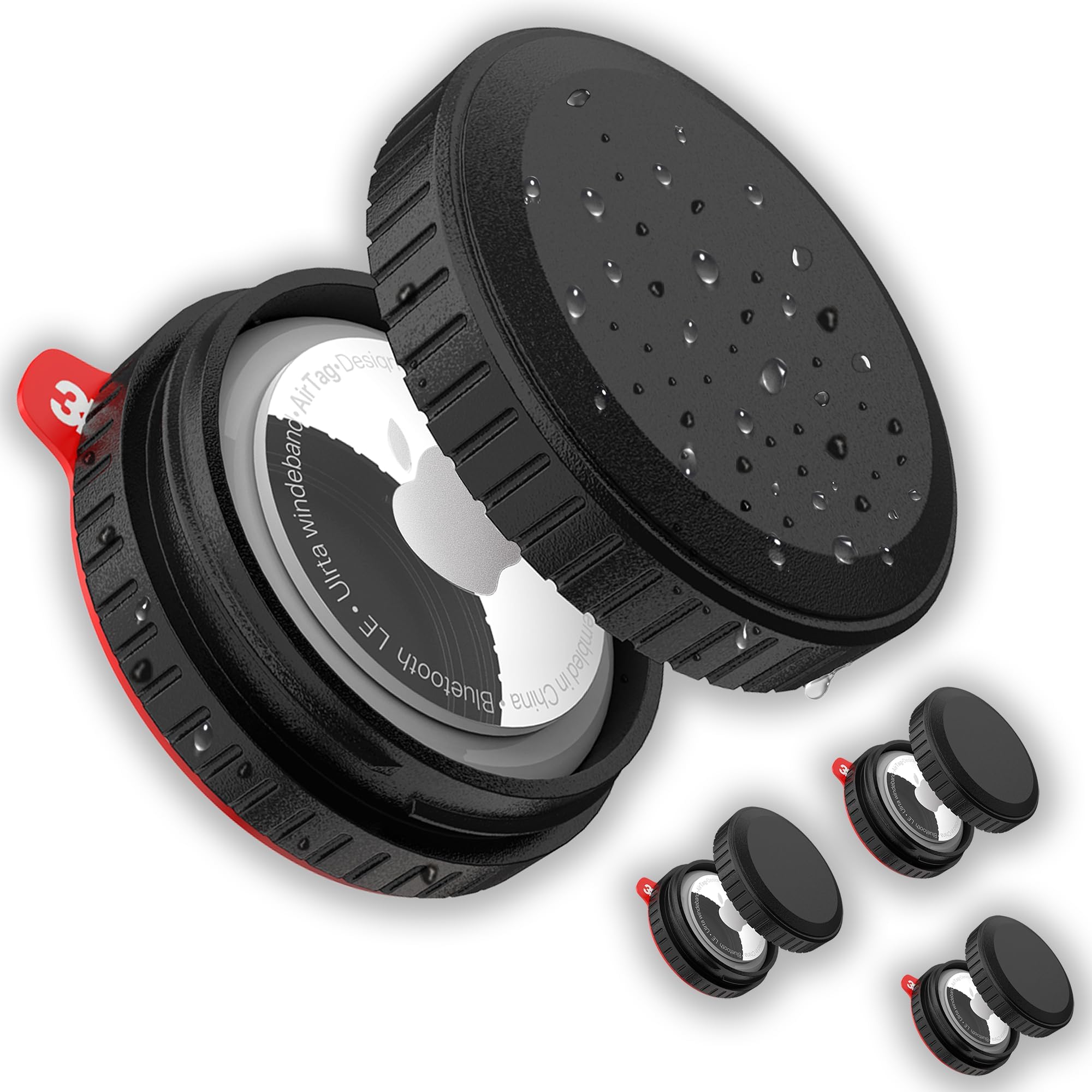 [4 Pack] IPX8 Waterproof Airtag Holder, Airtag Case with Ultra Adhesive
