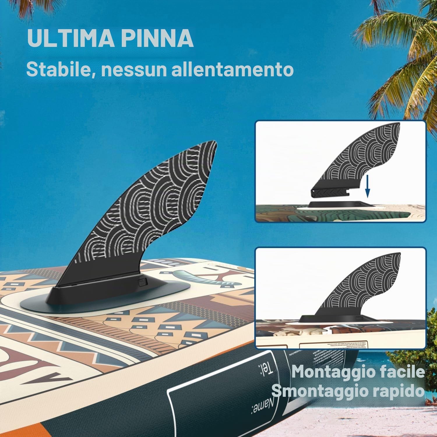 ANYFAST Stand up Paddle-Board-Wide-Gonfiabile-Pesca-Paddleboard - Ultra Stabile Wide SUP, pompa, porta macchina fotografica, guinzaglio, zaino, accessori, giovani/adulti