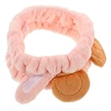 TOVINANNA Animal Ear Spa Headband for Women, Pink Facial Hairband for Washing Face and Makeup, Soft Elastic Headband for Skincare and Spa Use