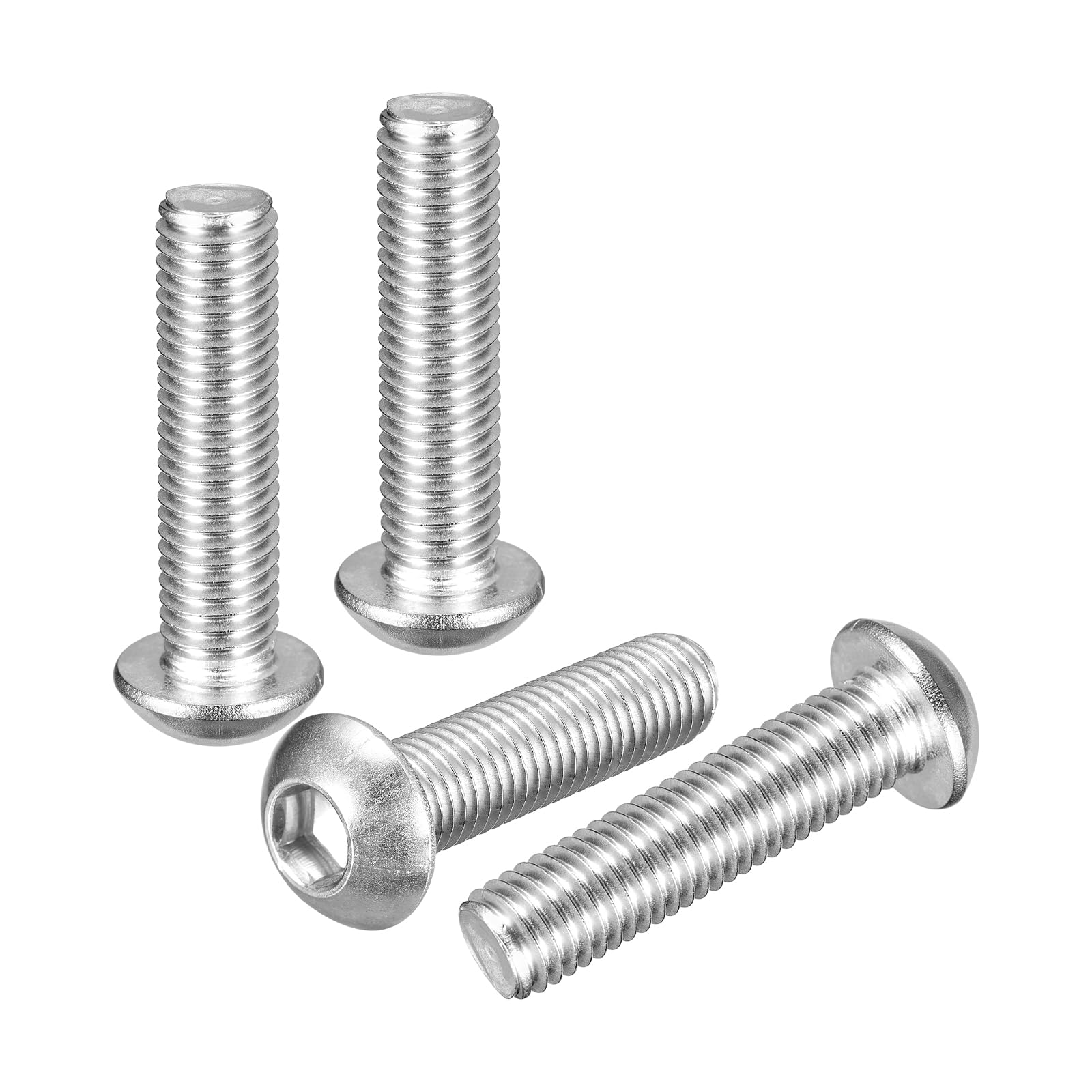 DTGN M12-1.75x50mm Button Head Socket Cap Screws - 4Pack - Good for Road Bicycle, Mountain Bike, Auto, Motorcycle - 304 Stainless Steel Whitewashed - Hex Socket Drive Fasteners โ image 1
