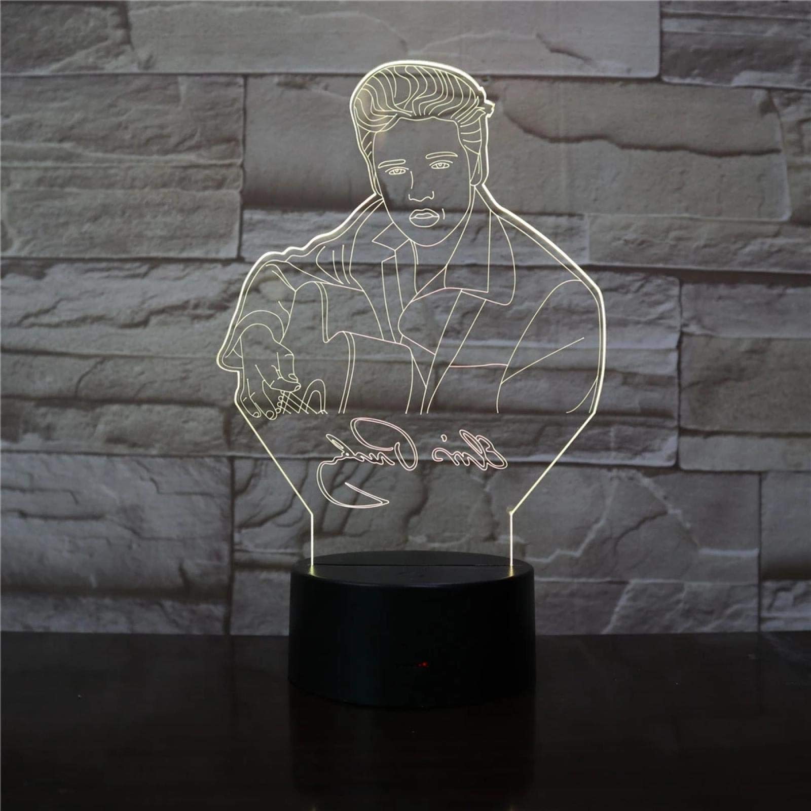 Johnny Hallyday Lampe Fan Portrait Elvis Presley 16 Couleurs NON PERSONNALISÉ, Avec Un Michael Jackson