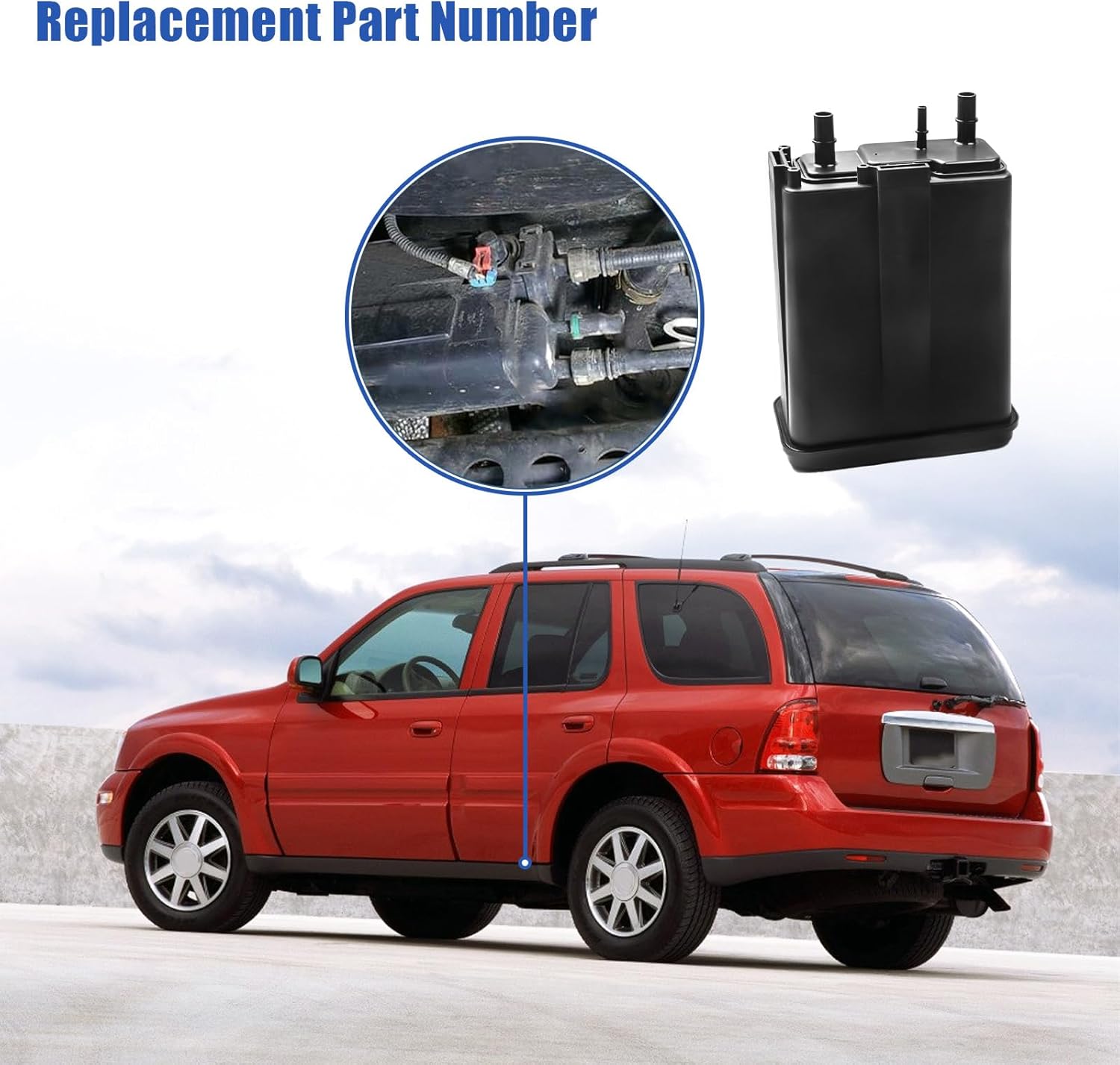 Vapor Canister 911-267 Compatible with Chevy Blazer S10 Trailblazer Venture for GMC Envoy Jimmy Sonoma for Isuzu Rodeo Axiom 2.2L 3.2L 3.5L 4.2L 4.3L 1998-2005 Evap Charcoal Canister OE 17113682 ‎