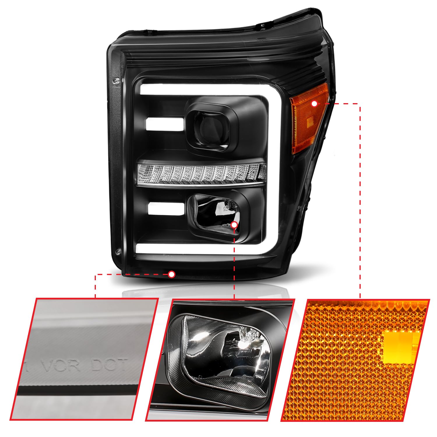 Amazon | Anzo USA 111406 プロジェクターヘッドライトセット