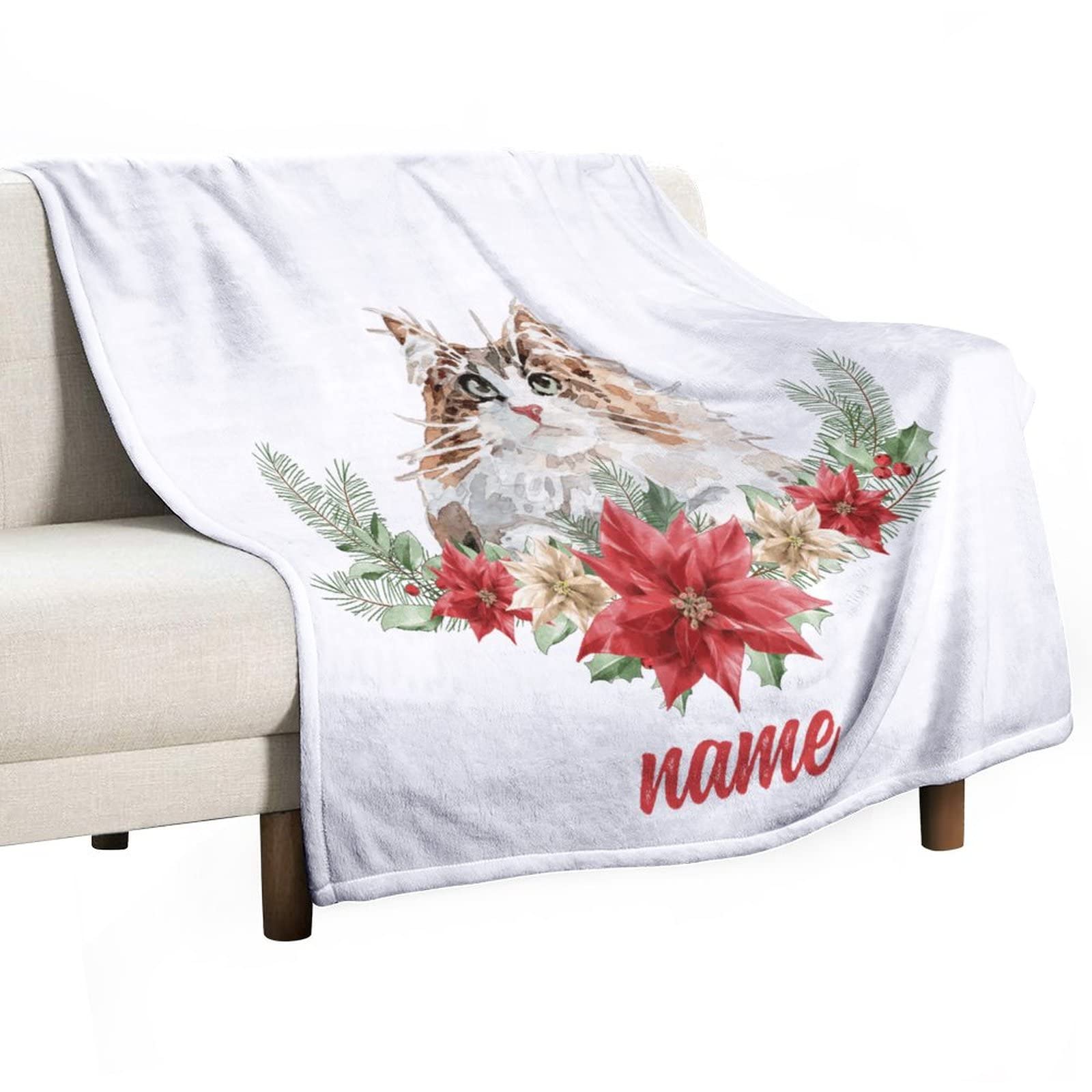 Couverture douce et confortable pour lit et canapé motif chat amusant