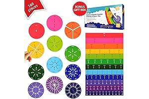 166 Piece Fraction Tiles and Circles - Your Elementary and Middle School Math Manipulatives